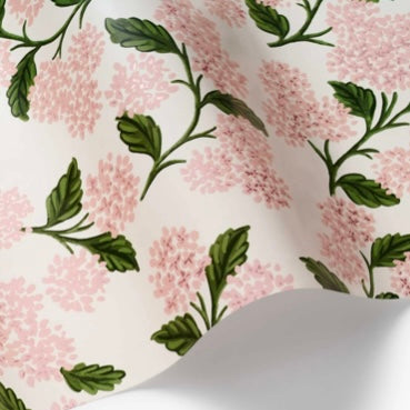 Pink Hydrangea Wrapping Paper - Juniper Collective LLC
