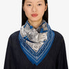 French Square Scarf in Louvre Blue - Juniper Collective LLC