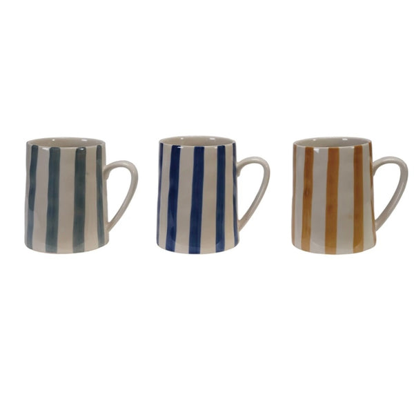 Stoneware Mug With Stripes - Juniper Collective LLC
