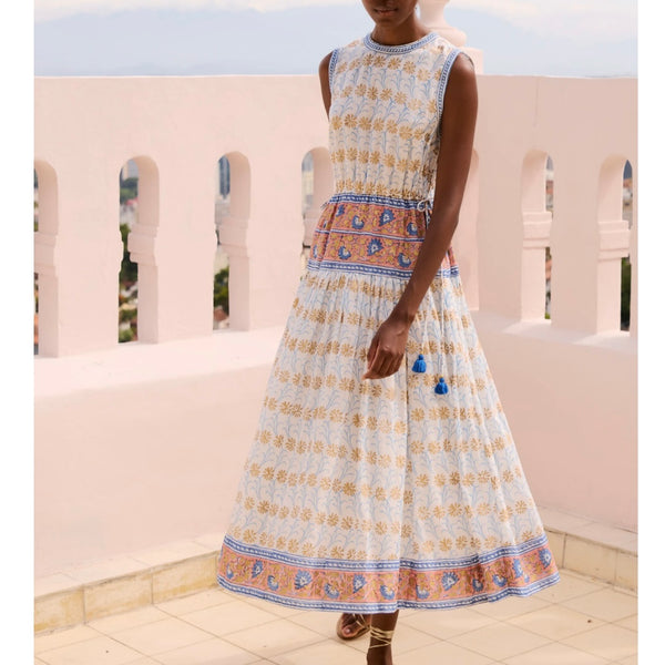 Geneva Sleeveless Maxi Dress in Blue - Juniper Collective LLC