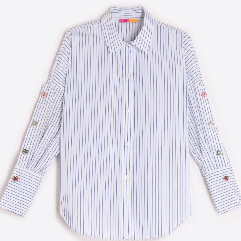 Striped Shirt with Fun Buttons - Juniper Collective LLC