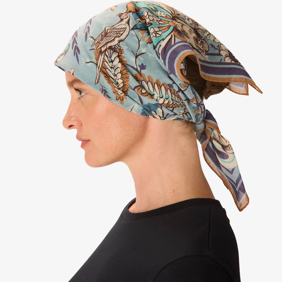 French Square Scarf in  Pagode Denim - Juniper Collective LLC