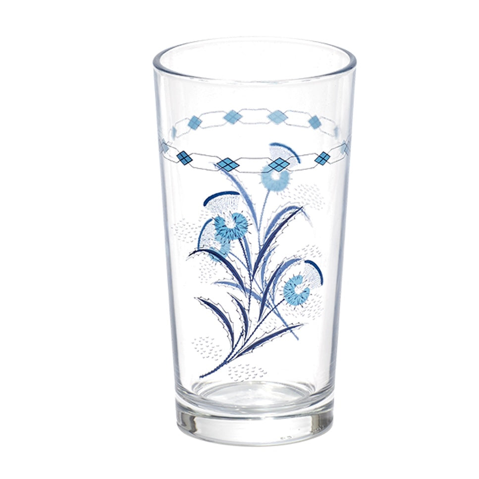 Blue Floral Wine Glass - Juniper Collective LLC