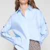 Light Blue Oxford Shirt with Love Buttons - Juniper Collective LLC