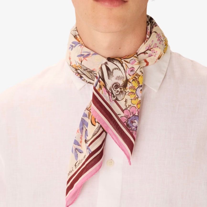 French Square Scarf in Pagode Off White - Juniper Collective LLC
