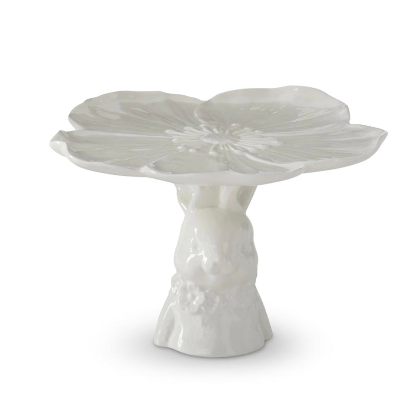 White Ceramic Bunny Flower Embossed Cake - Juniper Collective LLC
