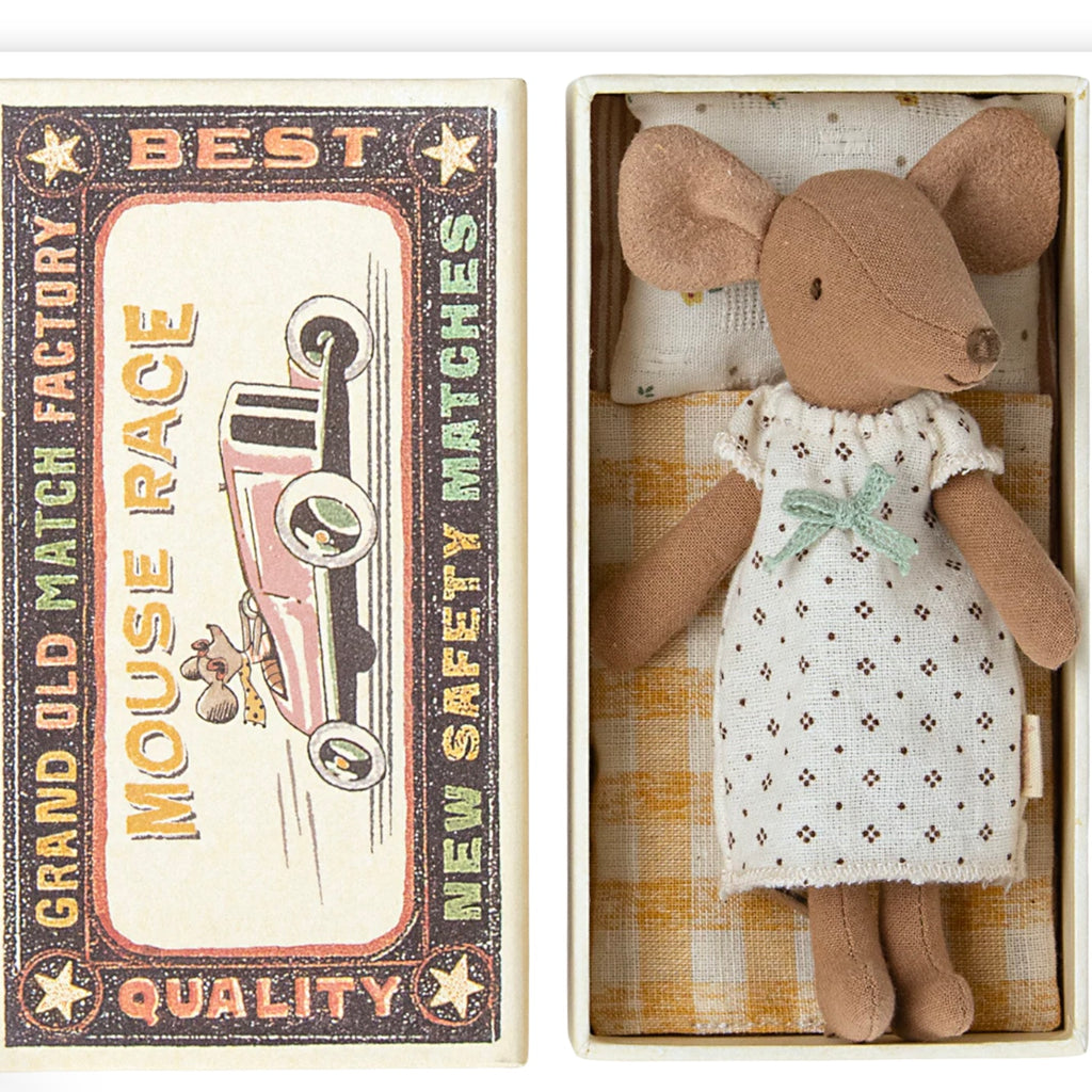 Maileg Big Sister in Matchbox , Nightgown - Juniper Collective LLC