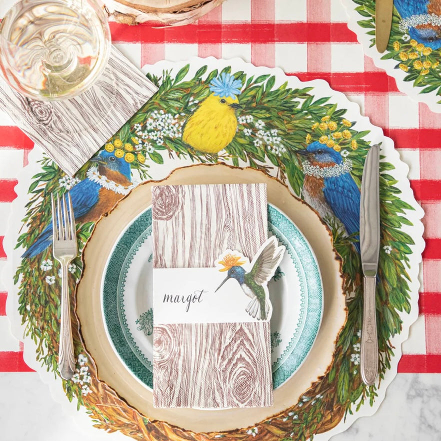 Songbird Wreath Paper Placemats - Juniper Collective LLC