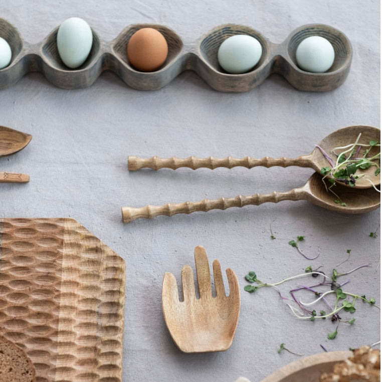 Salad Servers with Carved Handles - Thumbnail 2