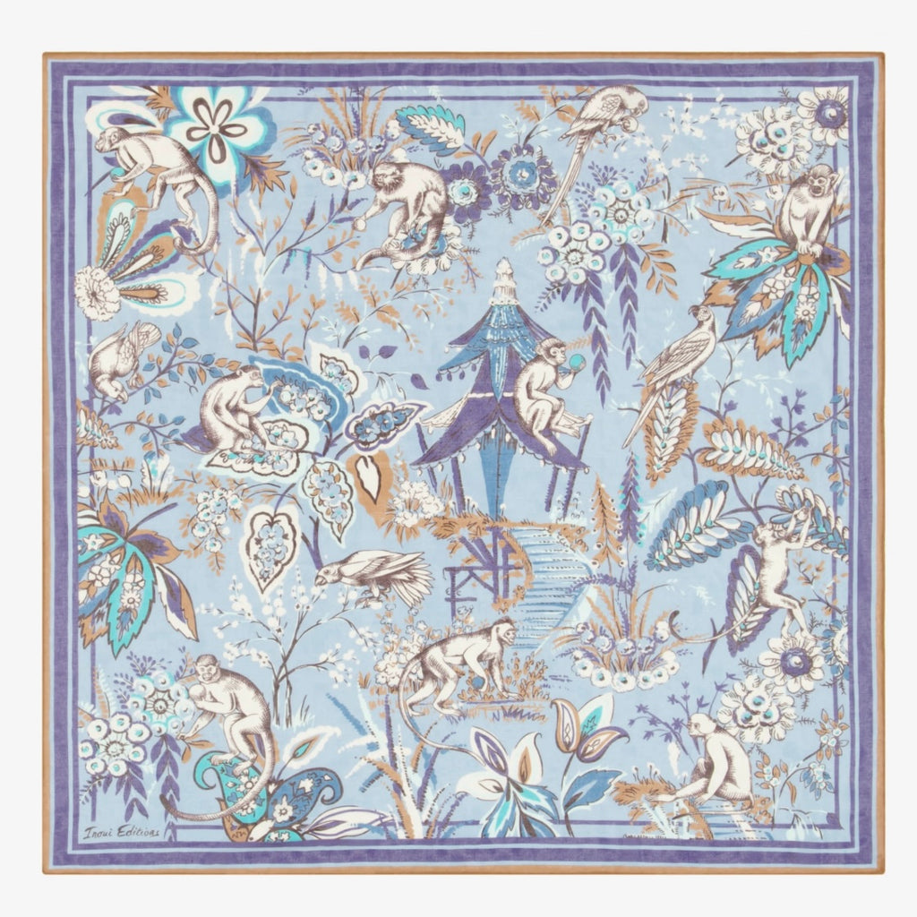 French Square Scarf in  Pagode Denim - Juniper Collective LLC
