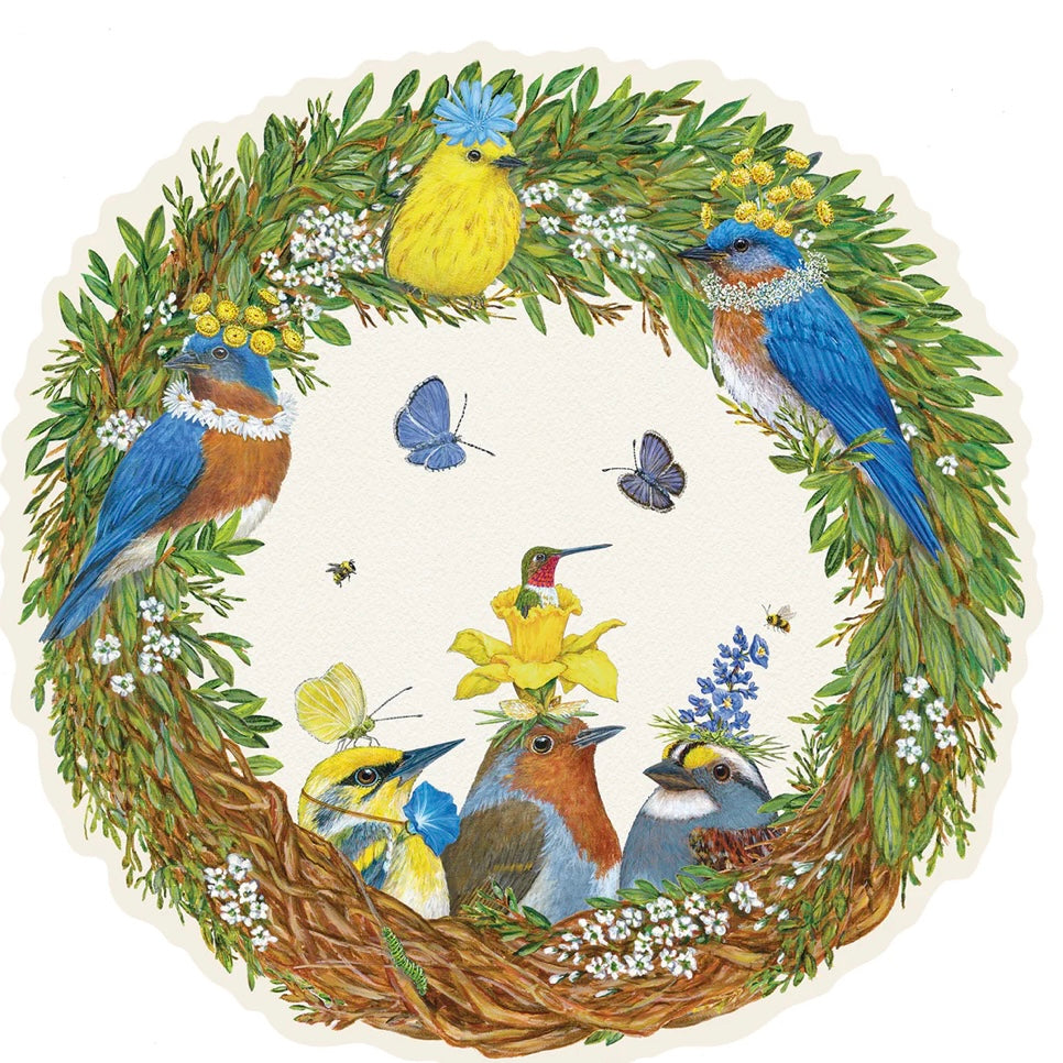Songbird Wreath Paper Placemats - Juniper Collective LLC