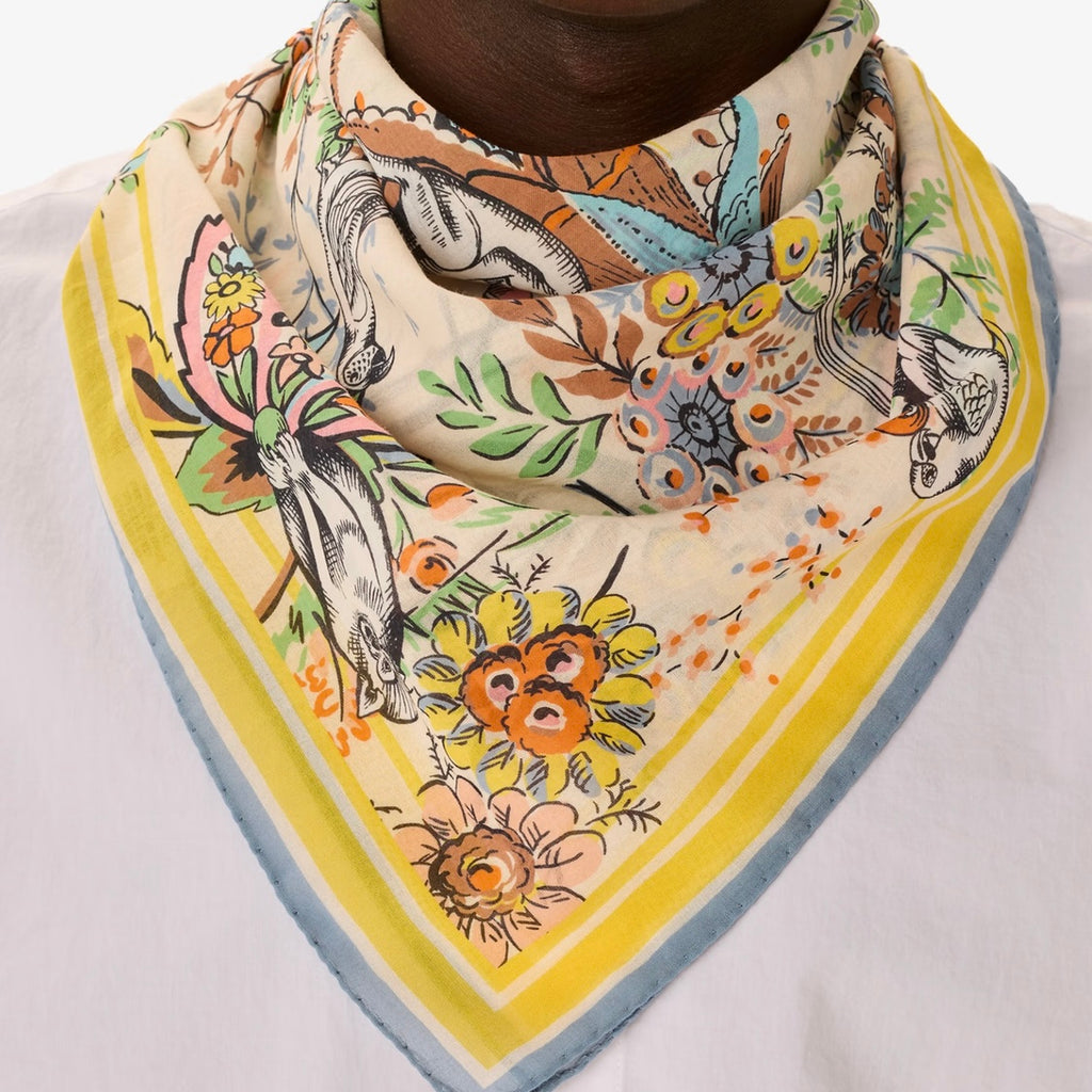 French Square Scarf in Pagode Green - Juniper Collective LLC