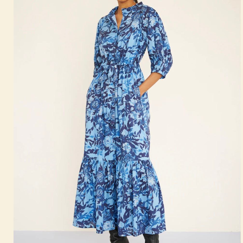 Betty Dress in Bibi Rose Clematis - Juniper Collective LLC