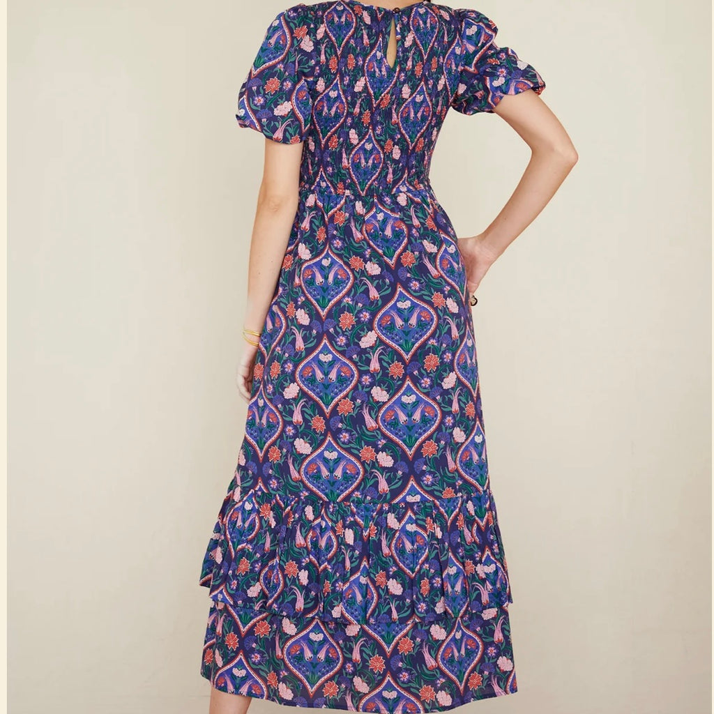 Quant Dress in Persian Tile Lapis - Juniper Collective LLC