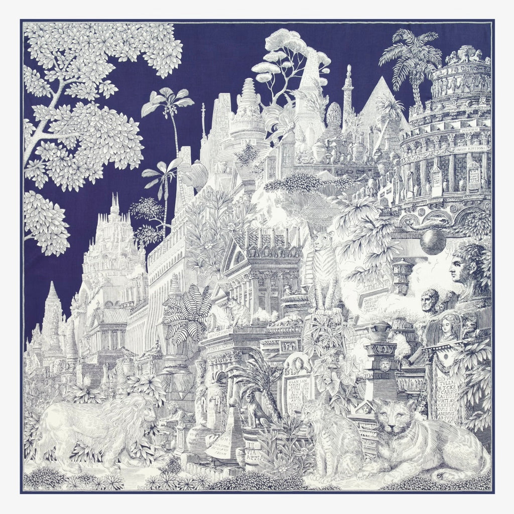 French Scarf Piranesi in Navy - Juniper Collective LLC