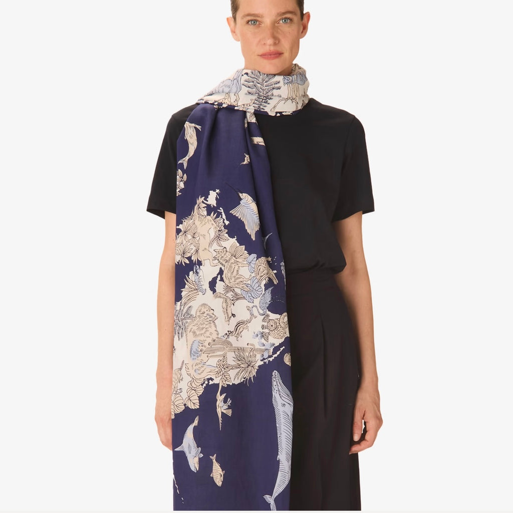 French Scarf in Atlas Navy - Juniper Collective LLC