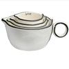 Stoneware Measuring Cups, White with Black Rim - Juniper Collective LLC