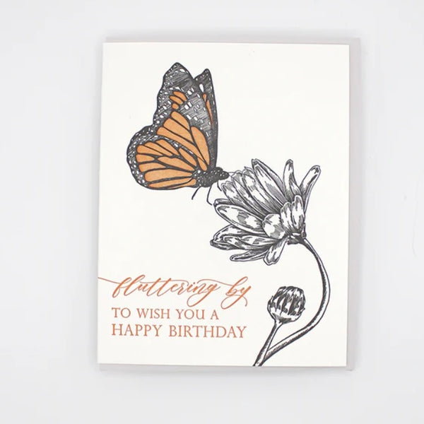 Fluttering By To Wish You A Happy Birthday Card - Juniper Collective LLC