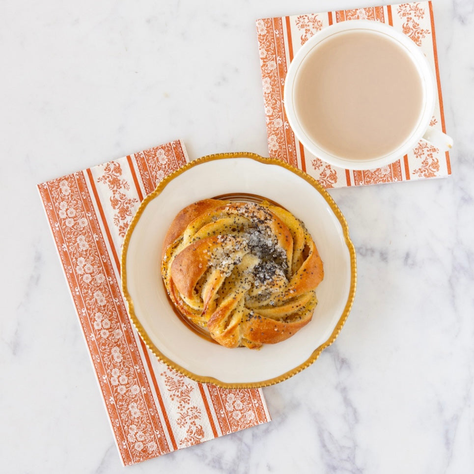 Pumpkin Burleigh Striped Guest Napkin - Juniper Collective LLC