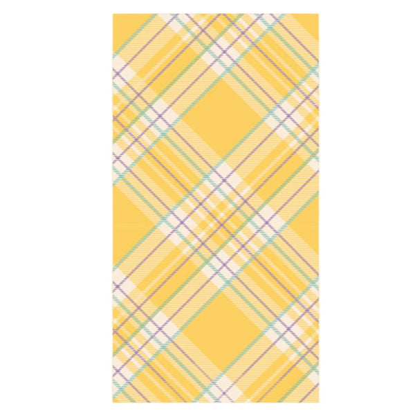 Yellow Plaid Guest Napkin - Juniper Collective LLC