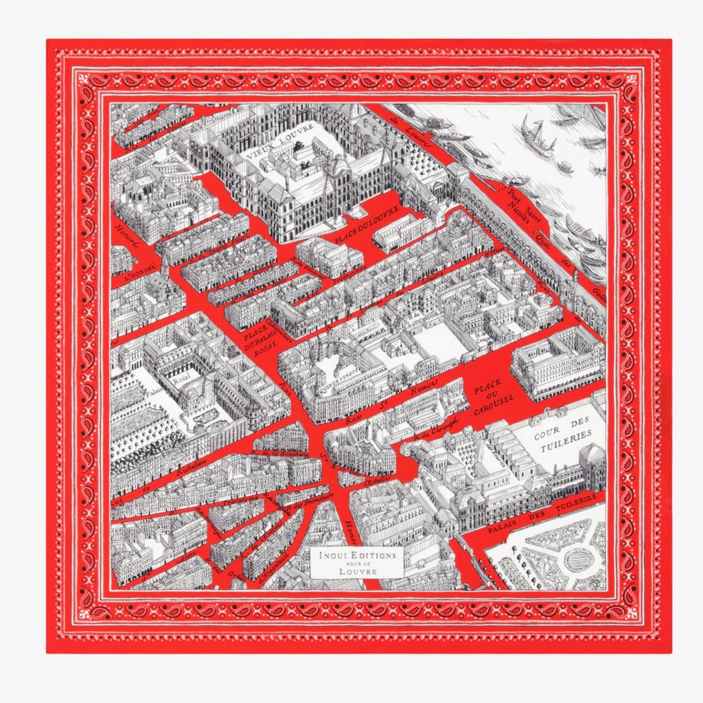 French Square Scarf in Red - Juniper Collective LLC