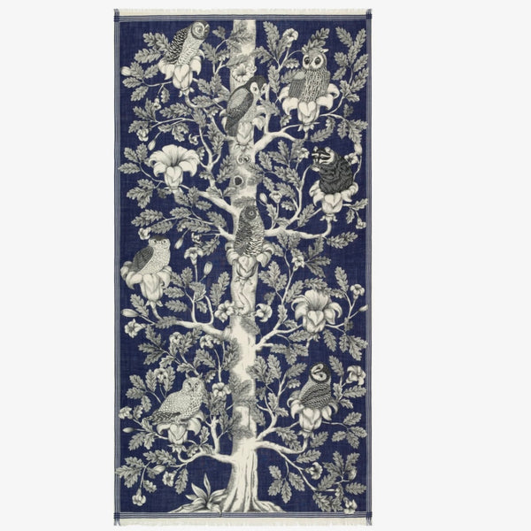 French Scarf in Archimede in Navy - Juniper Collective LLC