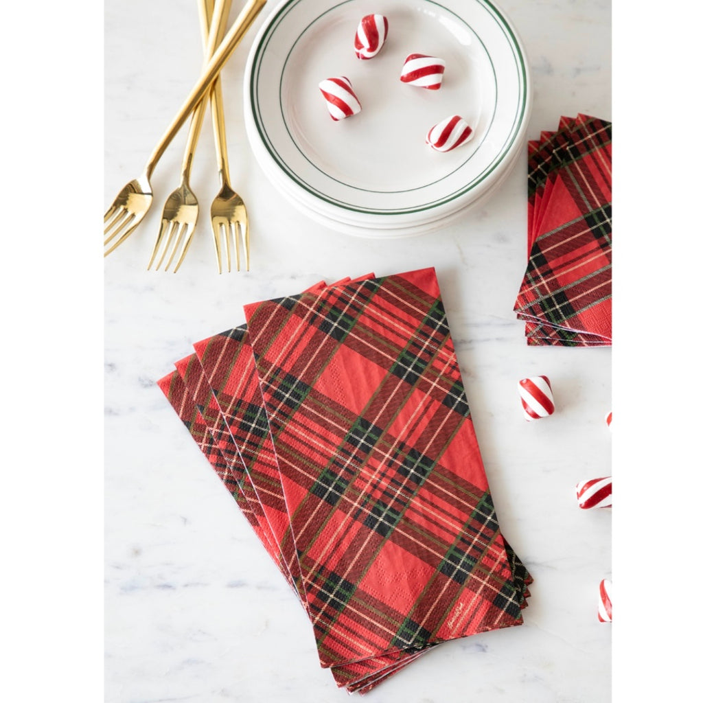 Red Plaid Guest Napkins - Juniper Collective LLC