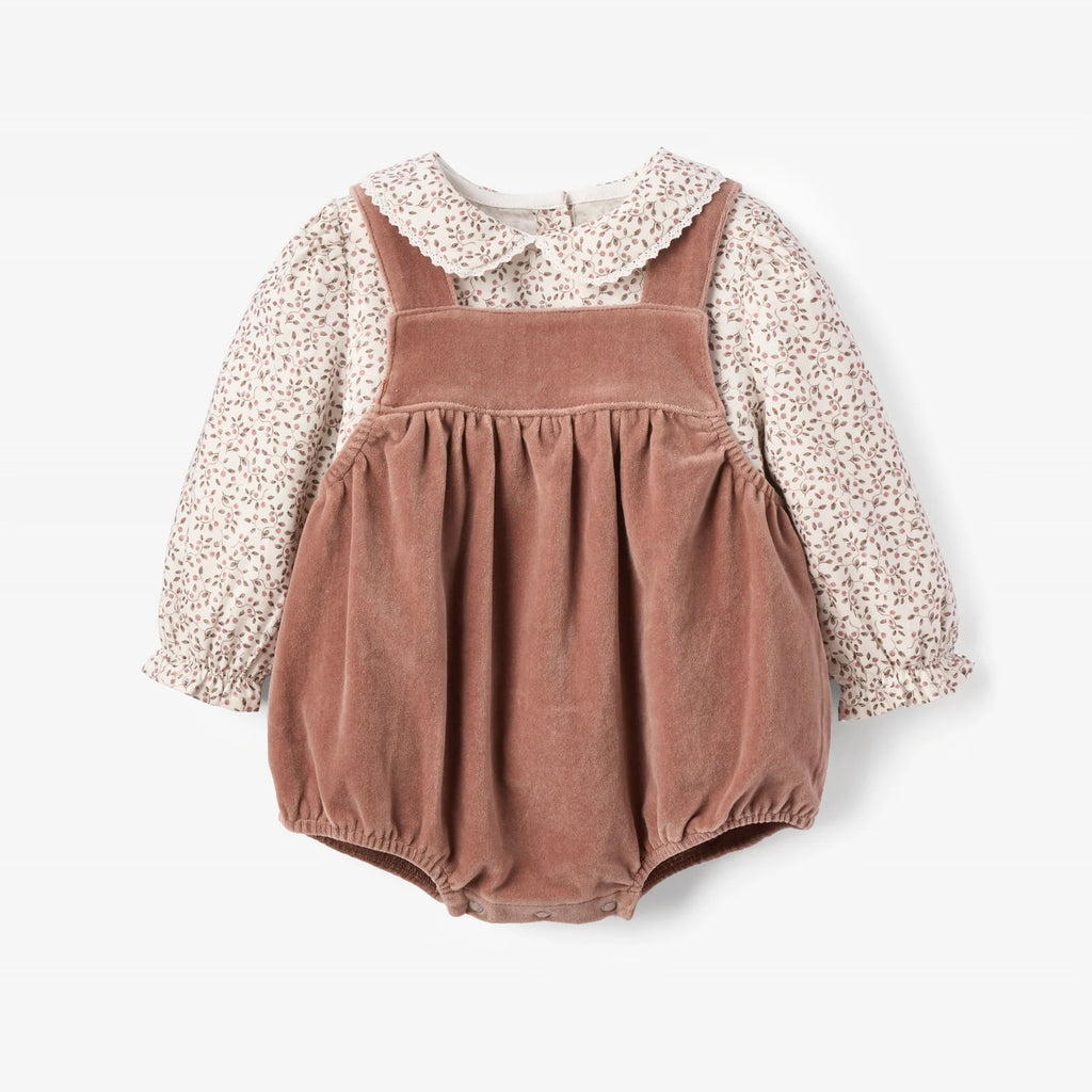 Berry Vines Top & Velveteen Overall Bubble - Juniper Collective LLC
