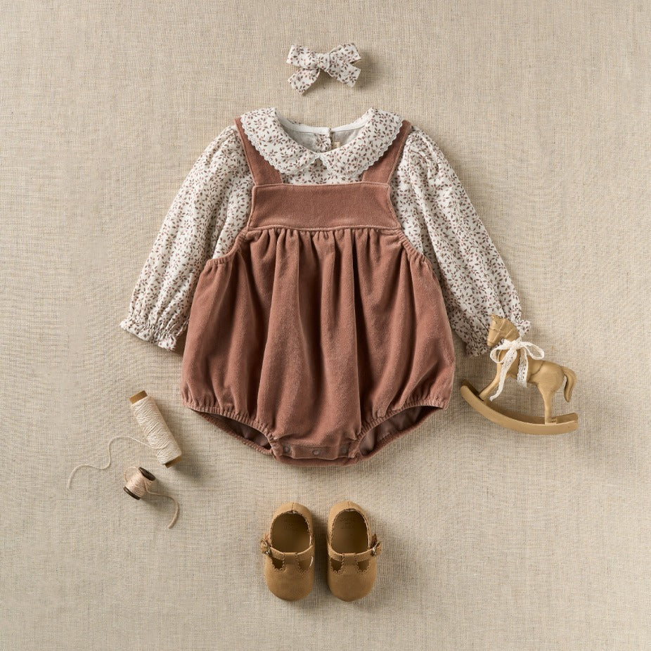Berry Vines Top & Velveteen Overall Bubble - Juniper Collective LLC