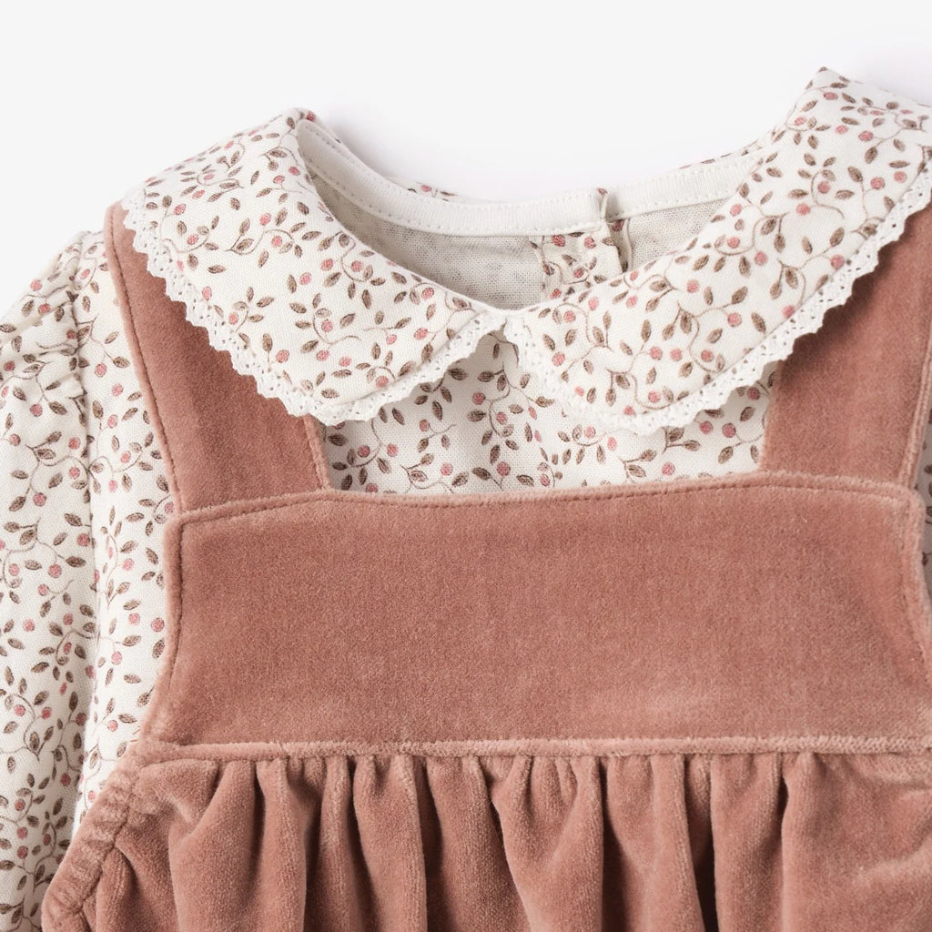 Berry Vines Top & Velveteen Overall Bubble - Juniper Collective LLC