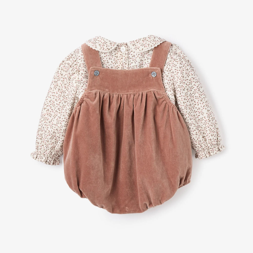 Berry Vines Top & Velveteen Overall Bubble - Juniper Collective LLC