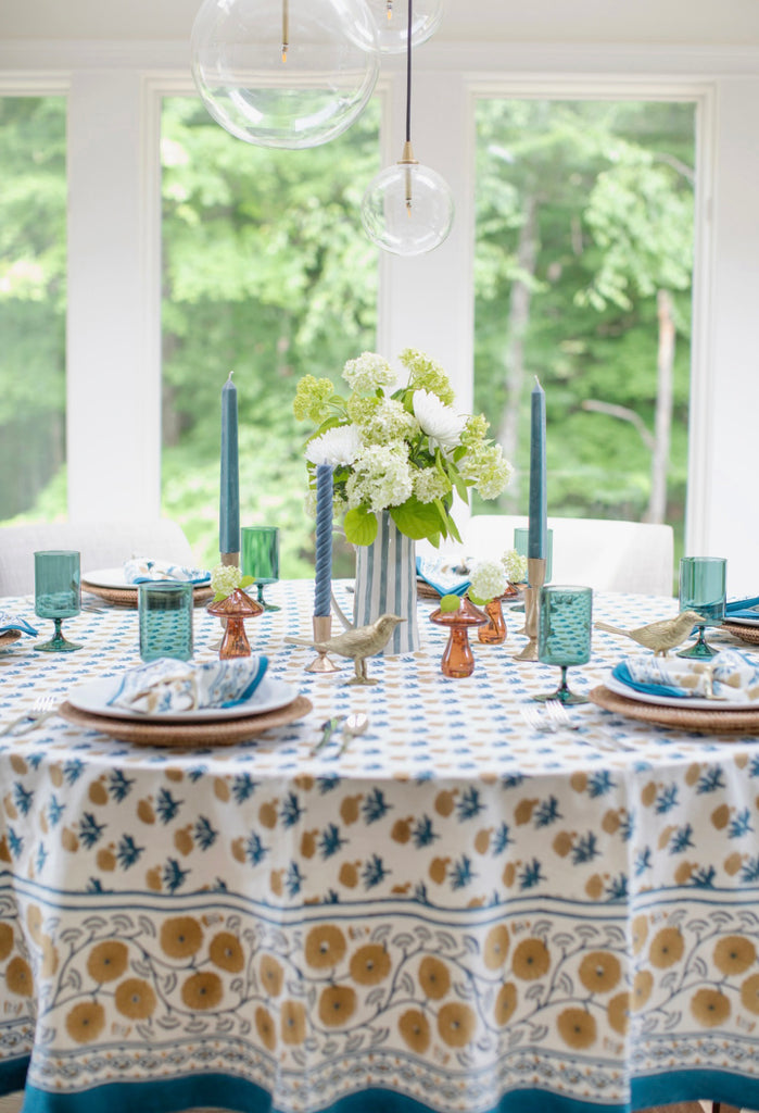 Gaya Teal & Marigold Tablecloth - Thumbnail 2