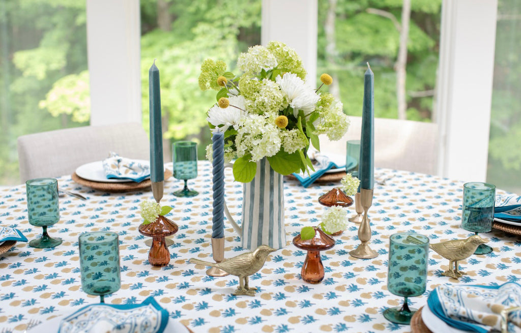 Gaya Teal & Marigold Tablecloth - Thumbnail 3