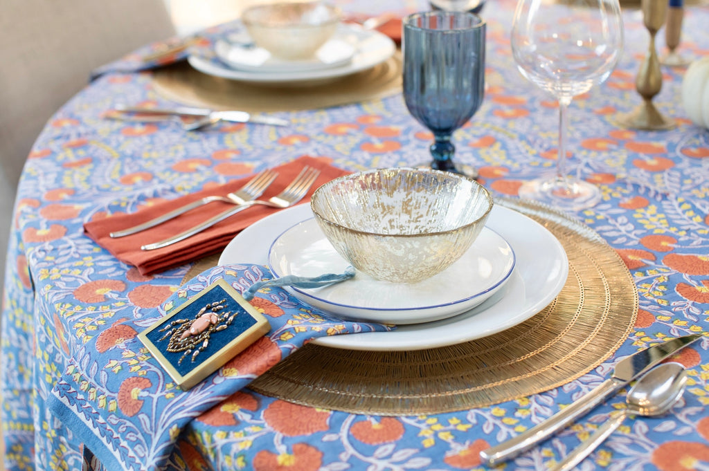 Cactus Flower Blue & Poppy Napkins