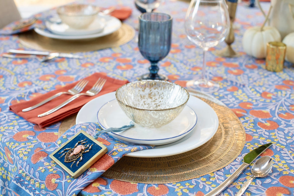 Cactus Flower Blue & Poppy Napkins - Thumbnail 5