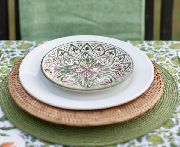 Natural Hand Painted Stoneware Plate - Juniper Collective LLC