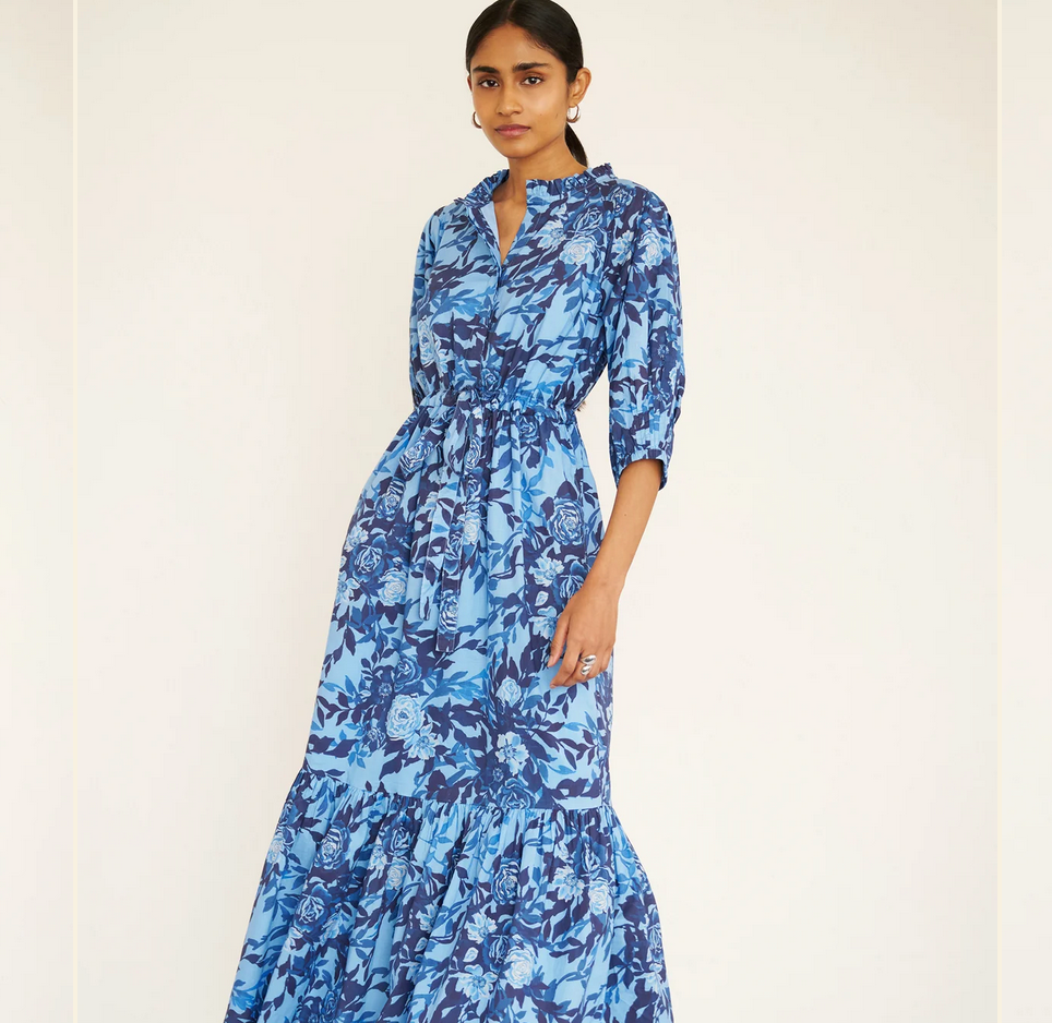 Betty Dress in Bibi Rose Clematis - Juniper Collective LLC