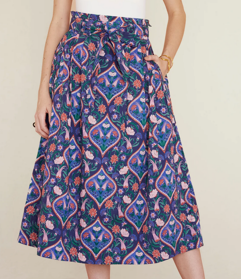 Tobias Skirt in Persian Tile Lapis - Juniper Collective LLC