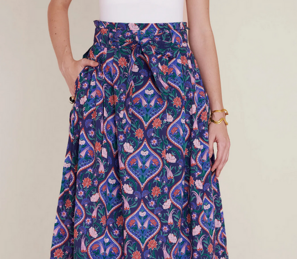 Tobias Skirt in Persian Tile Lapis - Juniper Collective LLC