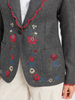 Grey Blazer with Floral Embroidery - Juniper Collective LLC