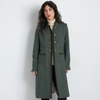 Dark Green Women’s Long Coat with Gold Buttons - Juniper Collective LLC