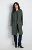 Dark Green Women’s Long Coat with Gold Buttons - Juniper Collective LLC