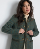 Dark Green Women’s Long Coat with Gold Buttons - Juniper Collective LLC