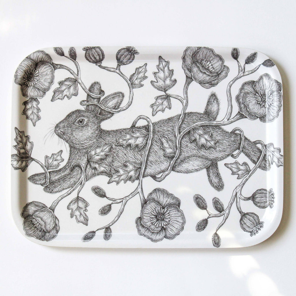 Through the Poppies | Rabbit Birch Tray - Juniper Collective LLC
