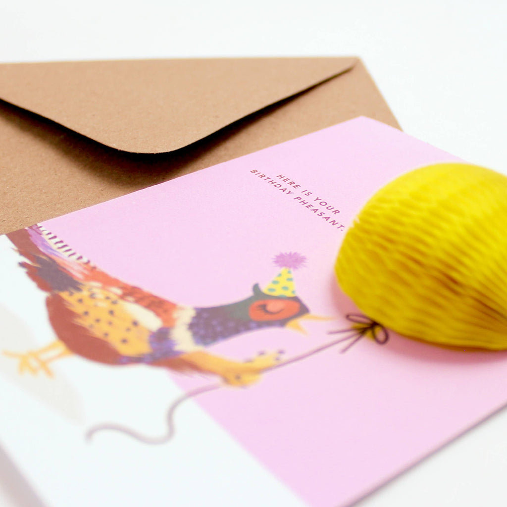 Here is Your Birthday Pheasant Pop-up Card - Juniper Collective LLC