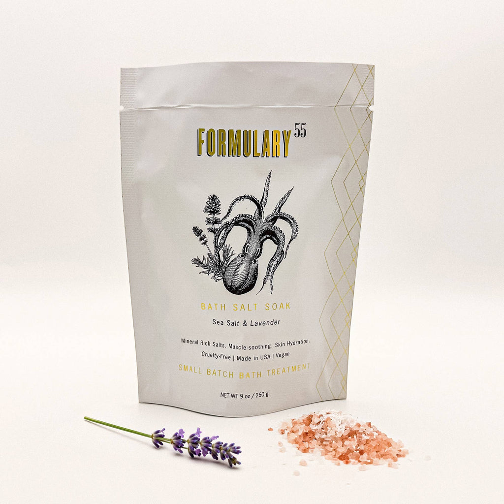 Sea Salt & Lavender Bath Salt Soak - 9oz Single Use - Juniper Collective LLC