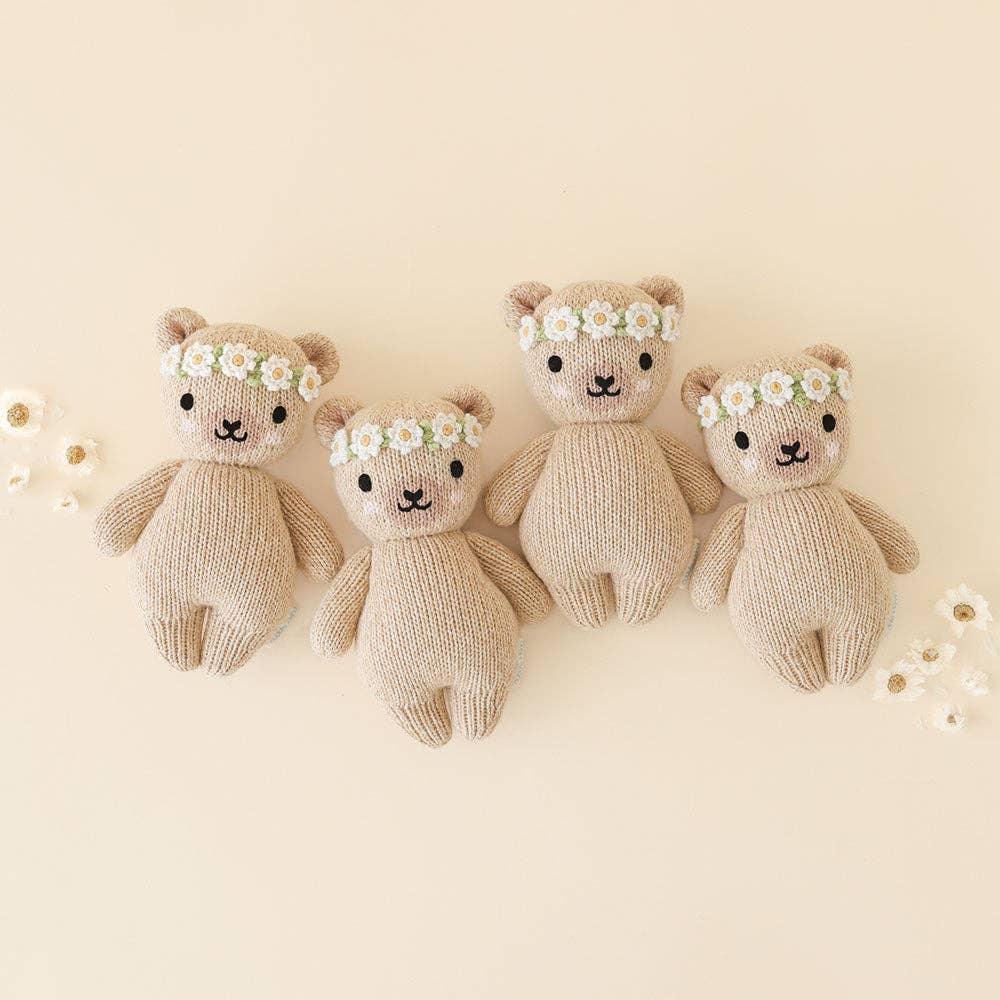 Baby honey bear (ivory floral) - Juniper Collective LLC