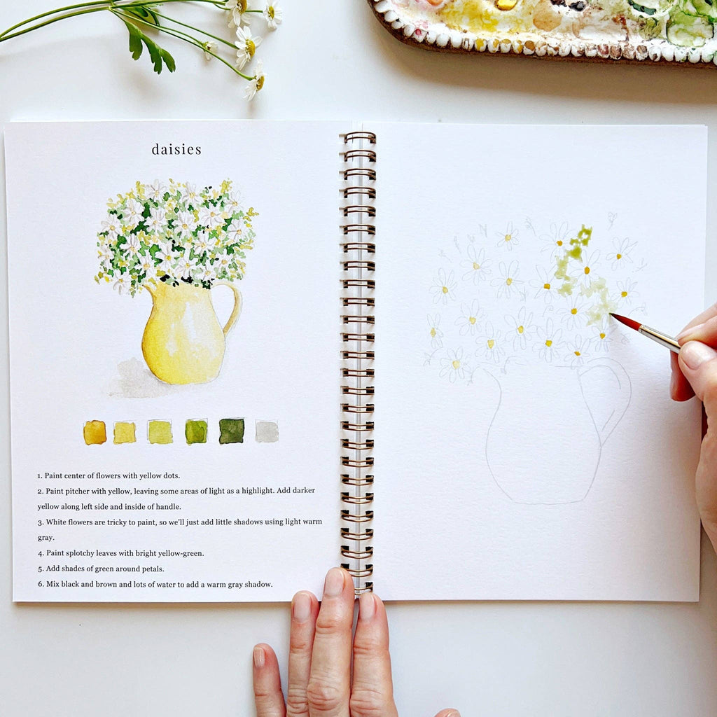 Flowers watercolor workbook - Juniper Collective LLC