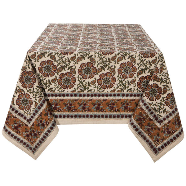 Elysian Block Print Tablecloth 60 x 90 inch - Juniper Collective LLC