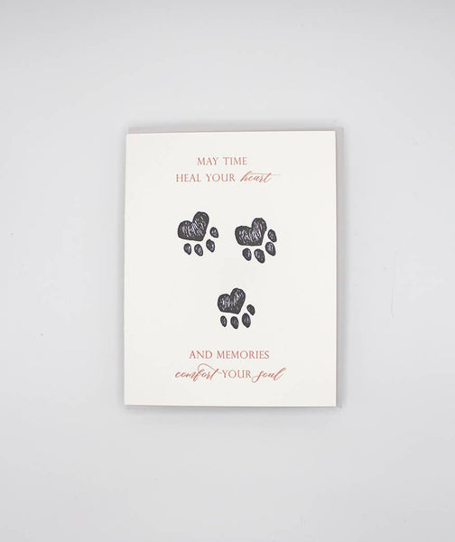 May Time Heal Your Heart Pet Sympathy Letterpress Card - Juniper Collective LLC
